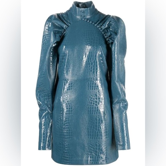 Rotate Dresses & Skirts - Sold out NWT blue faux-leather dress by ROTATE
